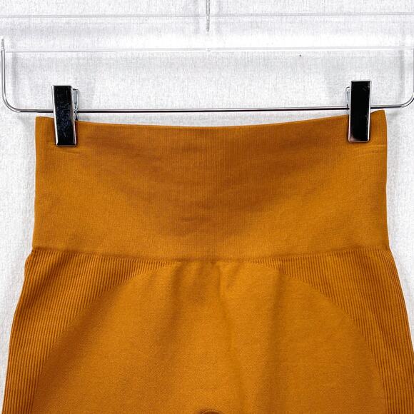 SET ACTIVE Sculptfelx Power Shorts Womens Small Gold Mustard Seamless Stretch - Picture 5 of 12